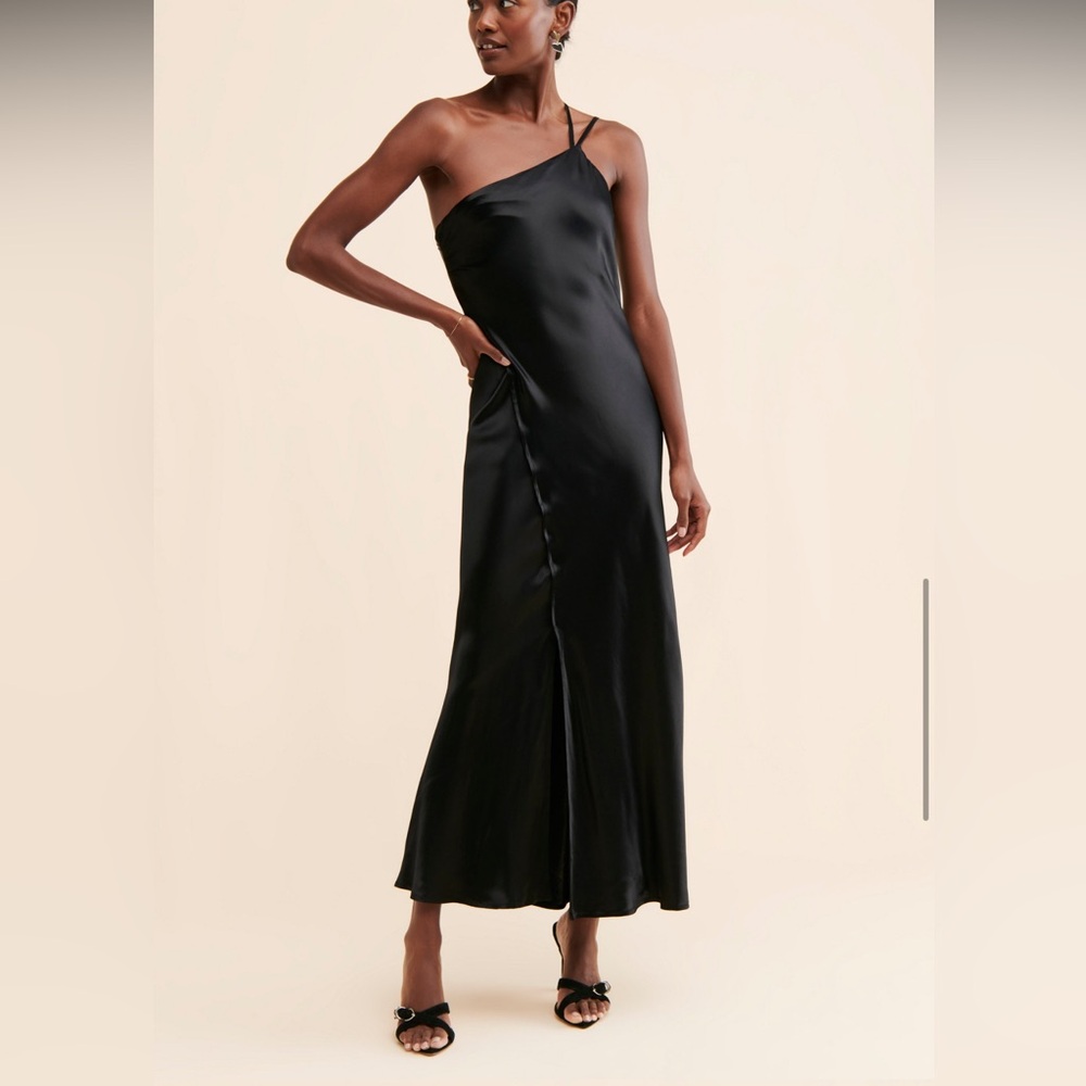 Anthropologie blnk London One Shoulder Slip Dress | Navy Blue| dress size 2